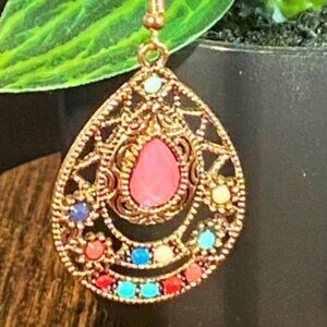 NEW, NEVER WORN Bohemian-Style Drop Earrings